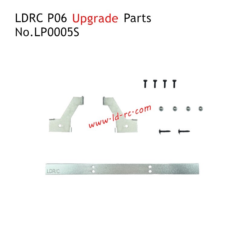 LDRC P06 1/12 RC Car Upgrade Parts Metal Rear Bumpers Silver LP0005S