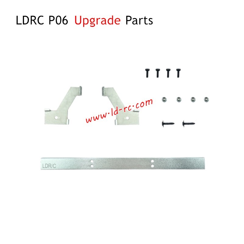 LDRC P06 Upgrade Parts Metal Rear Bumper Silver