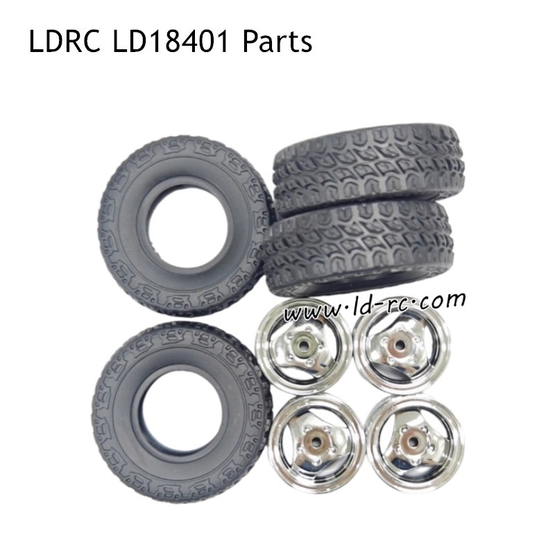 LDRC LD18401 High Speed RC Car Parts Wheels with Silver Hubs