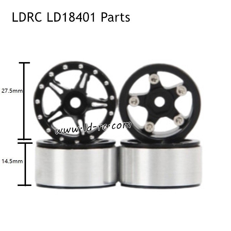 Wheels Hubs Black Parts for LDRC LD18401 Rock RC Crawler