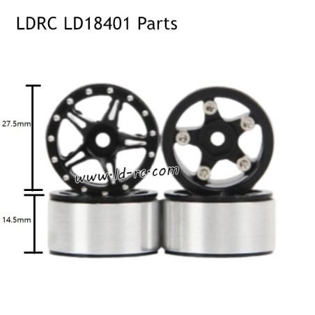 Wheels Hubs Black Parts for LDRC LD18401 Rock RC Crawler