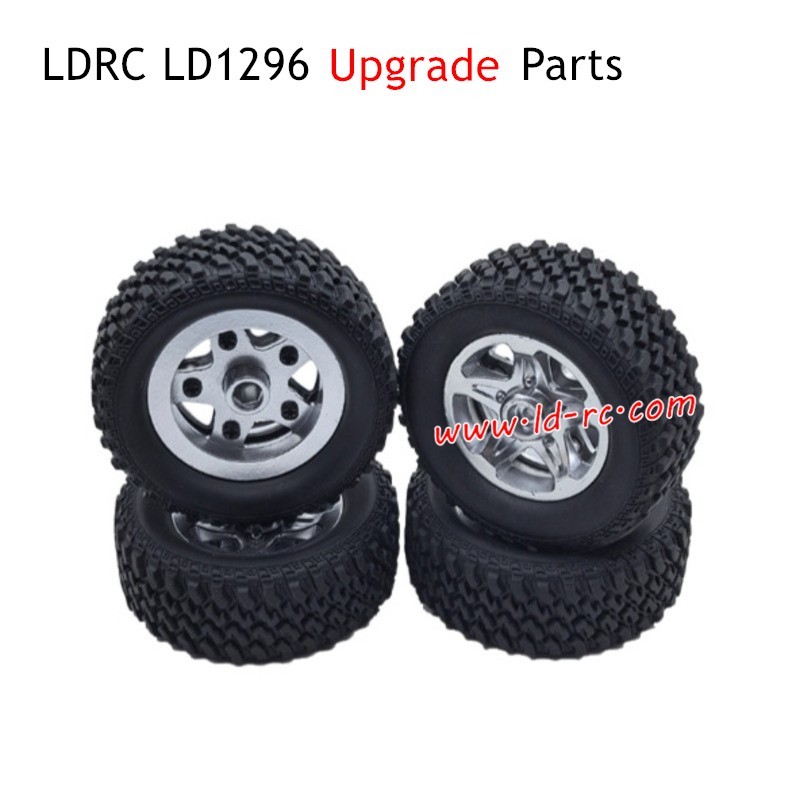 LDRC LD1296 Upgrade Parts Tire with Metal Wheel Hubs