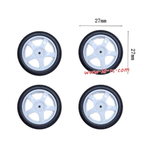 LDRC LD2801 RC Car Upgrade Parts Racing Wheels with Silver Hubs
