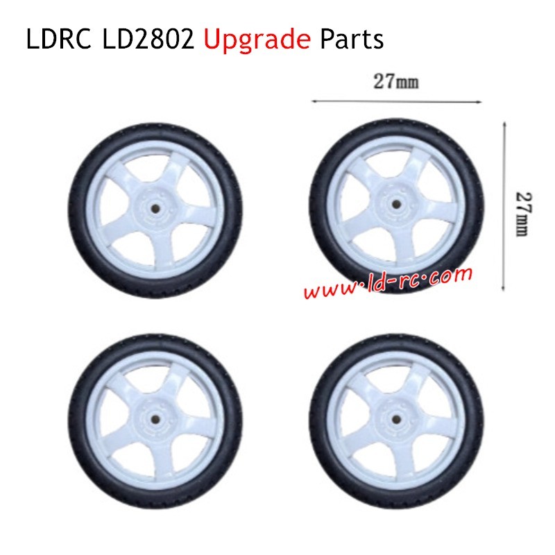 LDRC LD2802 Upgrade Parts Racing Wheels White