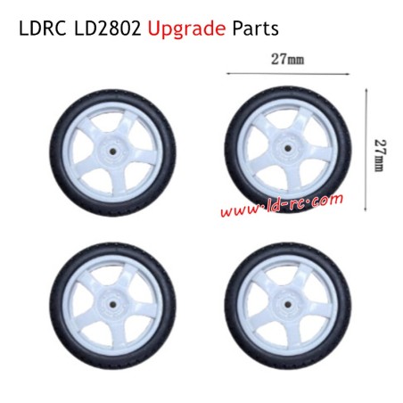 LDRC LD2802 Upgrade Parts Racing Wheels White