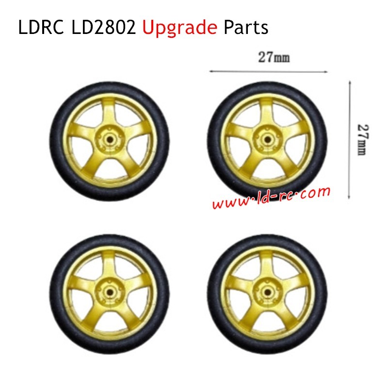 LDRC LD2802 Upgrade Parts Racing Wheels Yellow