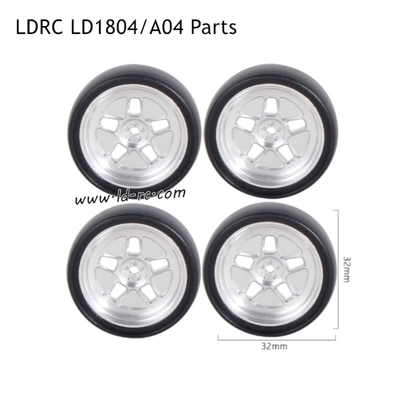 LDRC LD1804 A04 Parts A Style Racing Wheels Silver
