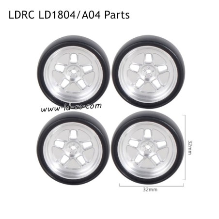 LDRC LD1804 A04 Parts A Style Racing Wheels Silver