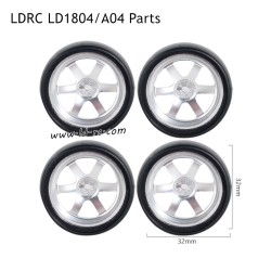 LDRC LD1804 A04 Parts C Style Racing Wheels Silver