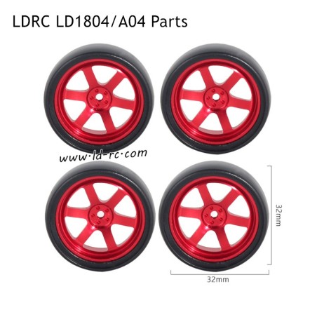 LDRC LD1804 A04 Parts C Style Racing Wheels Red