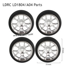 LDRC LD1804/A04 RC Car Parts A style Wheels Silver