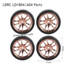 LDRC LD1804/A04 RC Car Parts A style Wheels Champange Gold