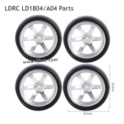 LDRC LD1804 A04 RC Car Parts B style Wheels Silver