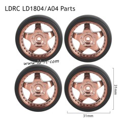 LDRC LD1804 A04 RC Car Parts B style Wheels Champange Gold