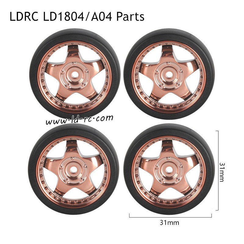 LDRC LD1804 A04 RC Car Parts B style Wheels Champange Gold