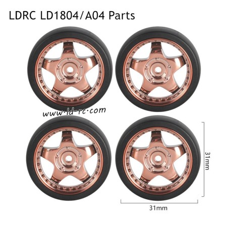 LDRC LD1804 A04 RC Car Parts B style Wheels Champange Gold