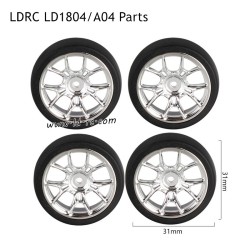 LDRC LD1804 A04 RC Car Parts D style Wheels Silver