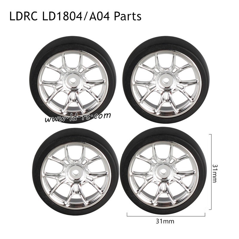 LDRC LD1804 A04 RC Car Parts D style Wheels Silver