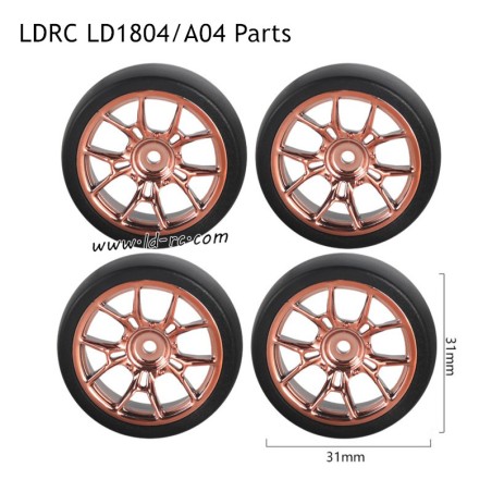 LDRC LD1804 A04 RC Car Parts D style Wheels Champange Gold