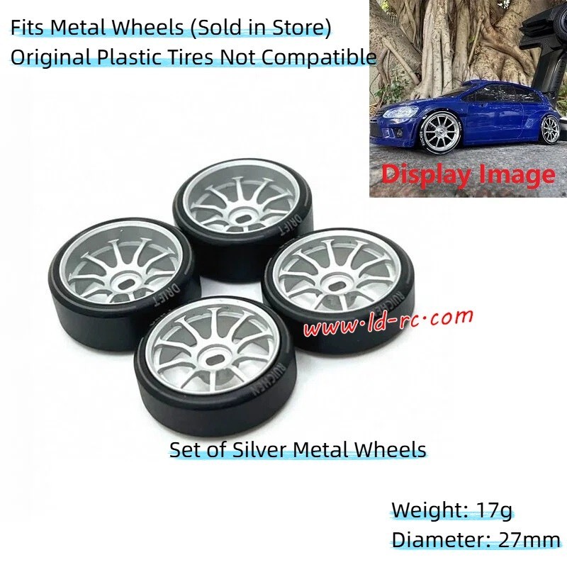 LDRC LD2801 RC Car Upgrade Parts Wheels Silver