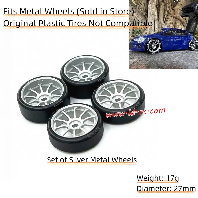 LDRC LD2802 Upgrade Parts Wheels Silver