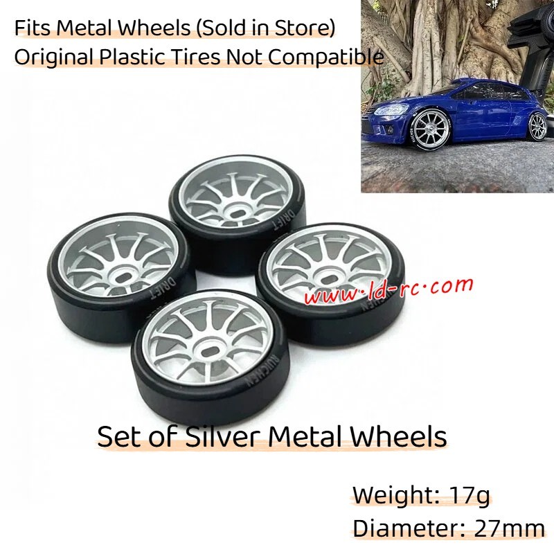 LDRC LD2804 Upgrade Parts Wheels Silver