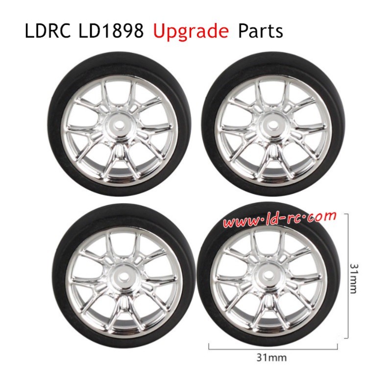 LDRC LD1898 Upgrade Parts Wheels D Style Silver