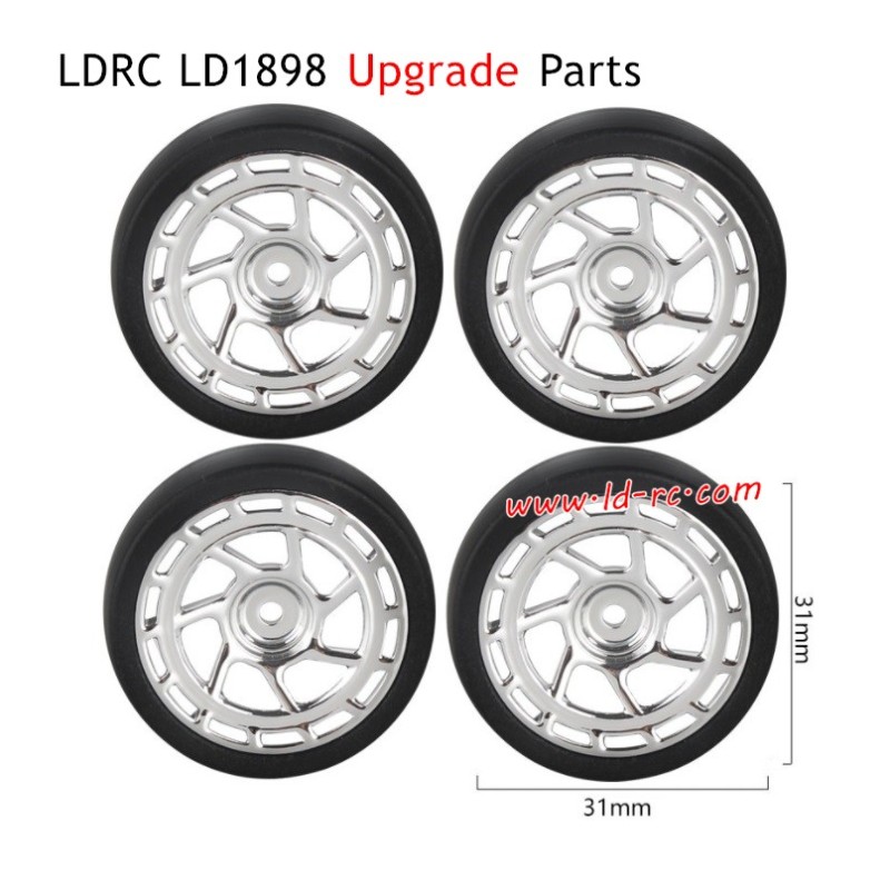 LDRC LD1898 Upgrade Parts Wheels C Style Silver