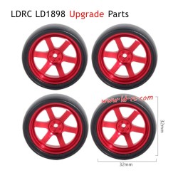 LDRC LD1898 Upgrade Parts Wheels with Metal Hubs Red