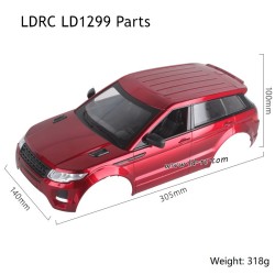 Car Shell Parts for LDRC LD1299 RC Rock Crawler Red