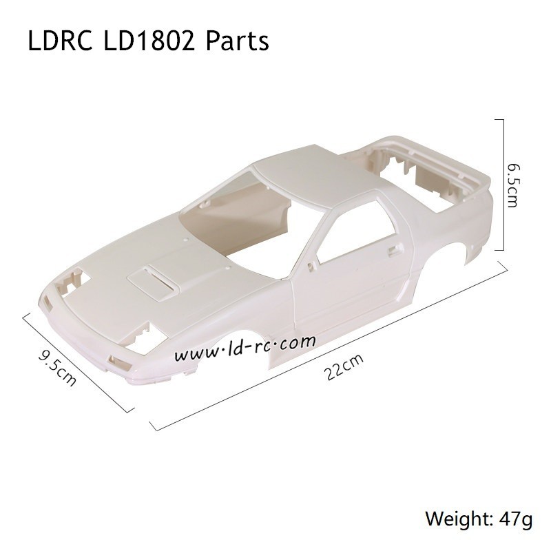 LDRC LD1802 RC Car Parts Car Shell White