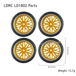 LDRC LD1802 RC Drift Car Accessories Yellow Drift Tires LA0028