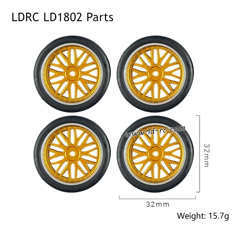 LDRC LD1802 RC Drift Car Accessories Yellow Drift Tires LA0028