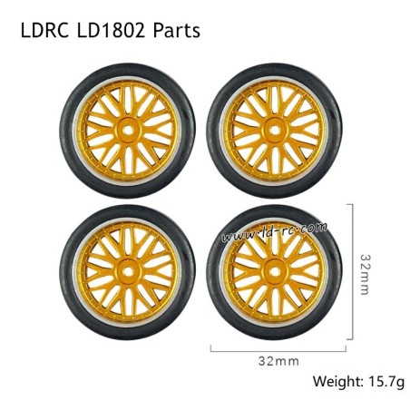 LDRC LD1802 RC Drift Car Accessories Yellow Drift Tires LA0028
