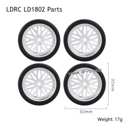 LDRC LD1802 RC Drift Car Accessories Silver Drift Tires