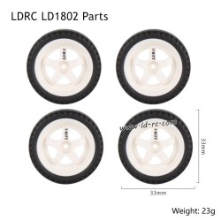 LDRC LD1802 RC Drift Car Accessories White Tires