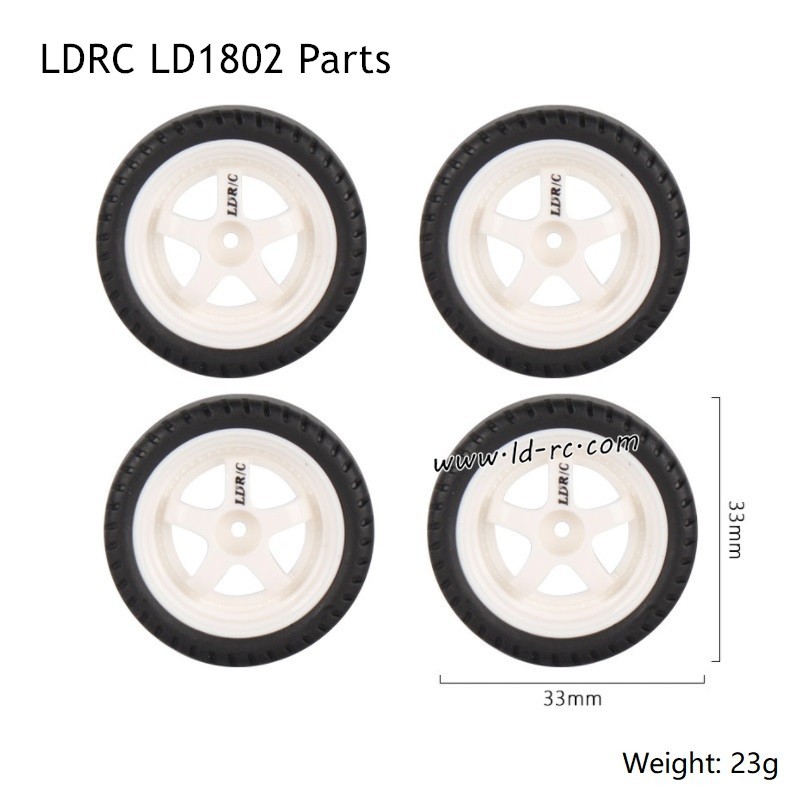 LDRC LD1802 RC Drift Car Accessories White Tires