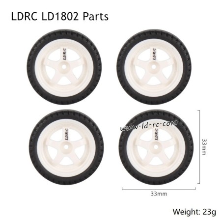 LDRC LD1802 RC Drift Car Accessories White Tires