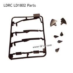 LDRC LD1802/FC RC Drift Car Parts Rearview Mirror Gray and Lens and Wiper