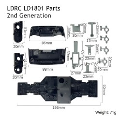 Second Generation Chassis LA0033 Spare Parts for LDRC LD1801/AE86 1/18 High Speed RC Drift Car