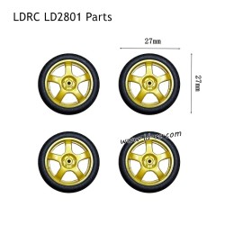 LDRC LD2801 RC Car Parts Racing Wheels with Plastic Wheel Hubs Gold