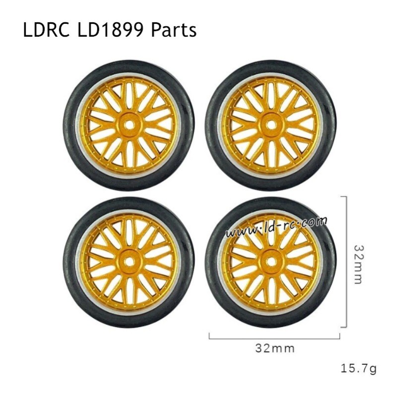 LDRC LD1899 2.4G RC Car Parts Drift Tires Yellow