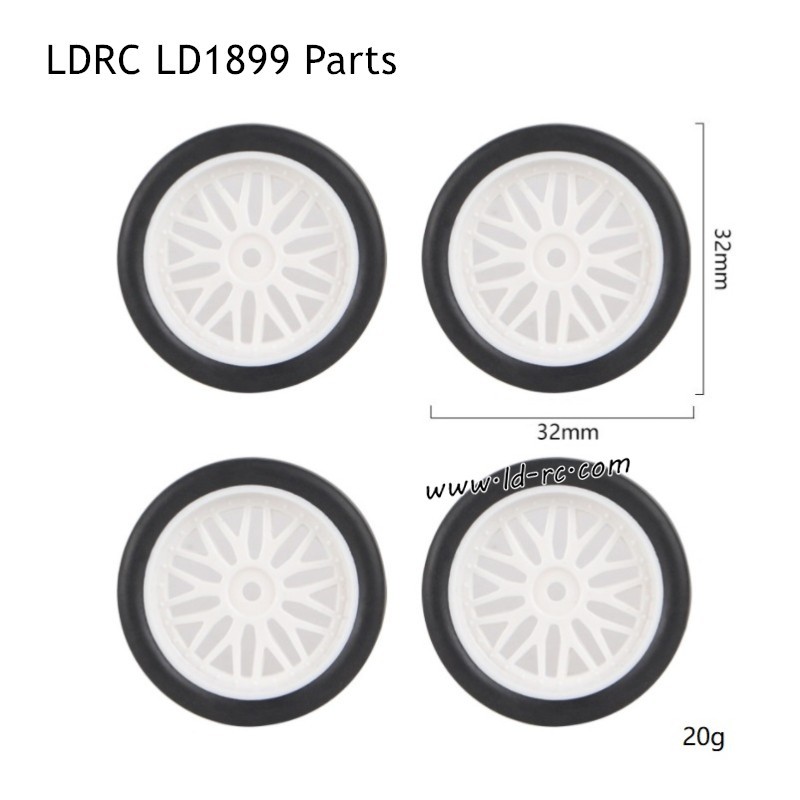 LDRC LD1899 2.4G RC Car Parts Drift Tires Silver