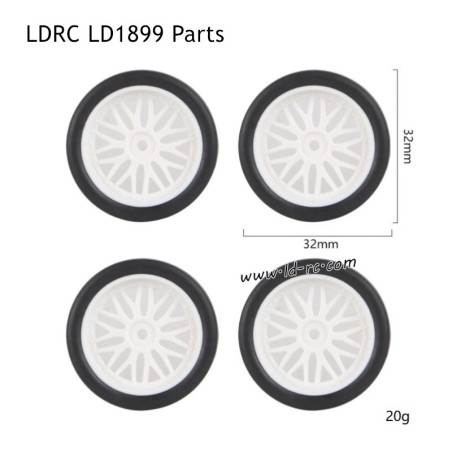 LDRC LD1899 2.4G RC Car Parts Drift Tires Silver