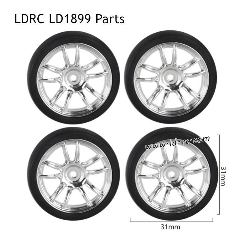 LDRC LD1899 2.4G RC Car Parts Model A Drift Tires Silver