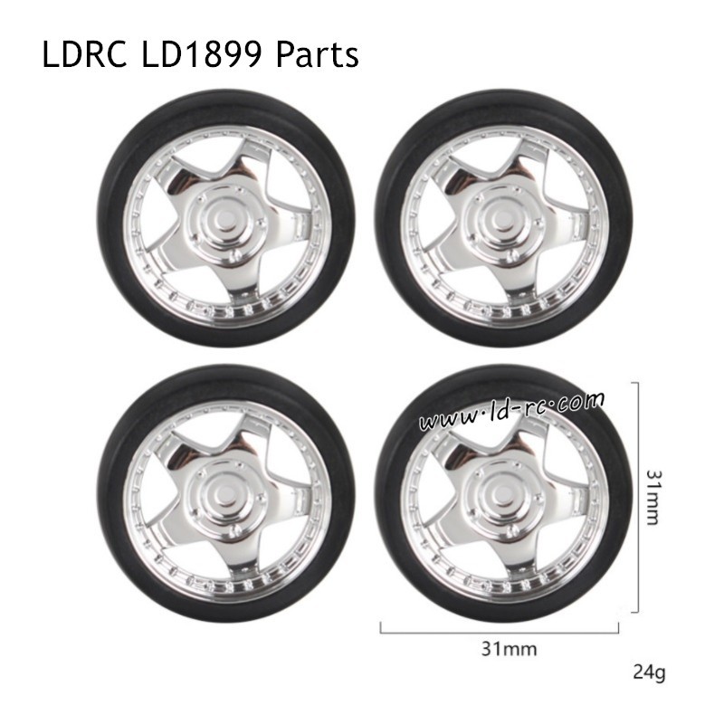 LDRC LD1899 2.4G RC Car Parts Model B Drift Tires Silver
