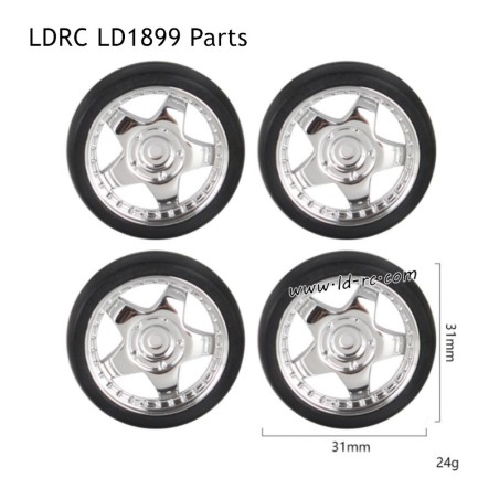 LDRC LD1899 2.4G RC Car Parts Model B Drift Tires Silver