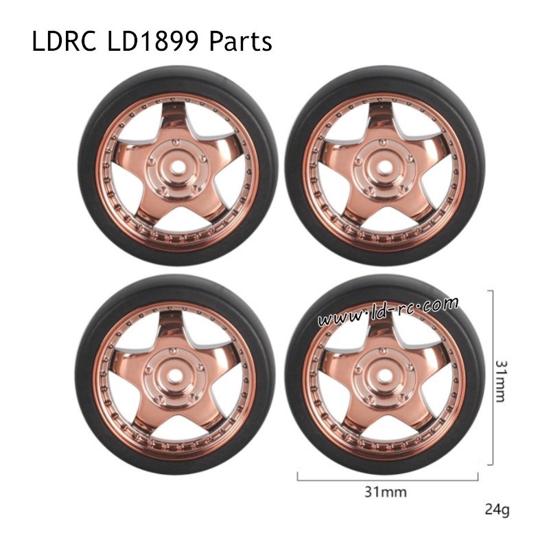 LDRC LD1899 2.4G RC Car Parts Model B Drift Tires Champagne Gold