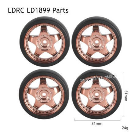 LDRC LD1899 2.4G RC Car Parts Model B Drift Tires Champagne Gold