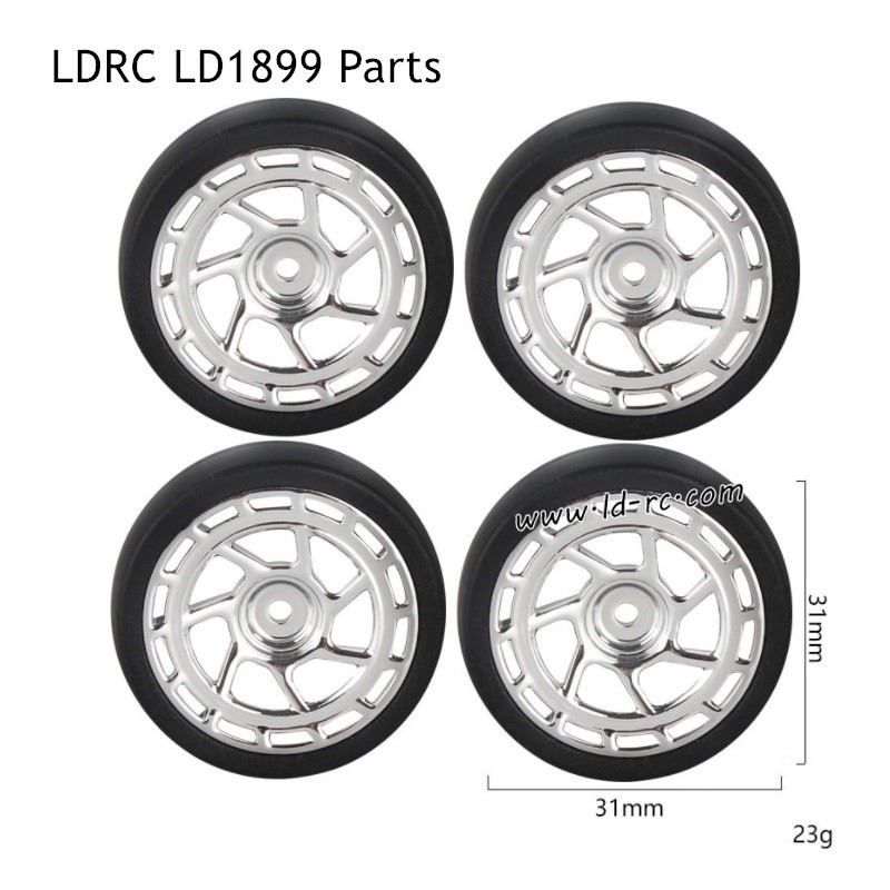 LDRC LD1899 2.4G RC Car Parts Model C Drift Tires Silver